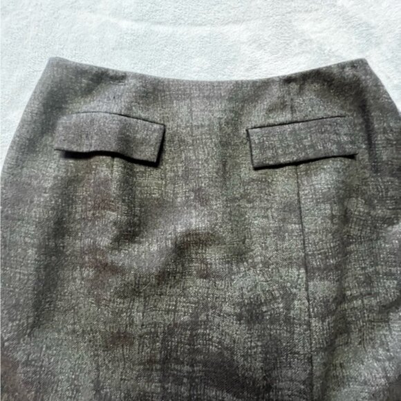 Holt Renfrew Collection Grey 100% Wool Pencil Maxi Business Skirt - Picture 9 of 15